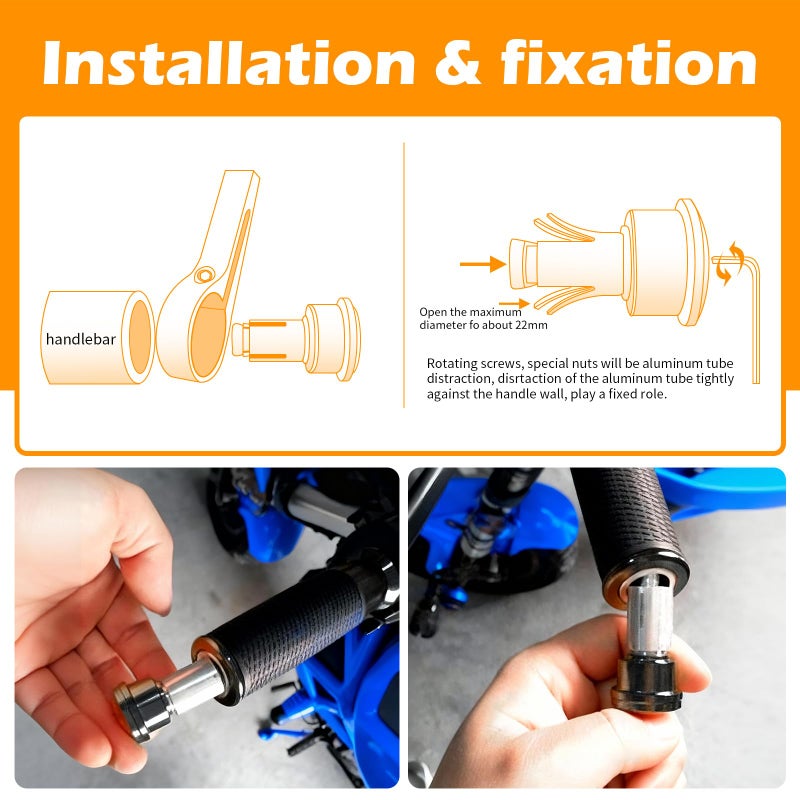 Rich Choices Universal Red Motorcycle Billet Aluminum 7/8" 22 Bar End Side Rear View Mirrors Compatible with Kawasaki Z900 Z1000 Honda Grom Suzuki GSXR - Image 4