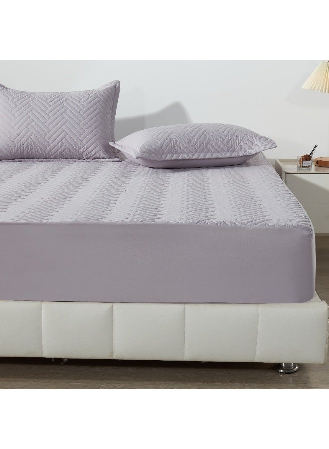 Cotton Quilt Set Queen Size. Lightweight Soft-Finished Pre-Washed Cotton Diamond Stitch Quilted Bedspread for All Season（Gray - Single Quilt)）  - Image 5