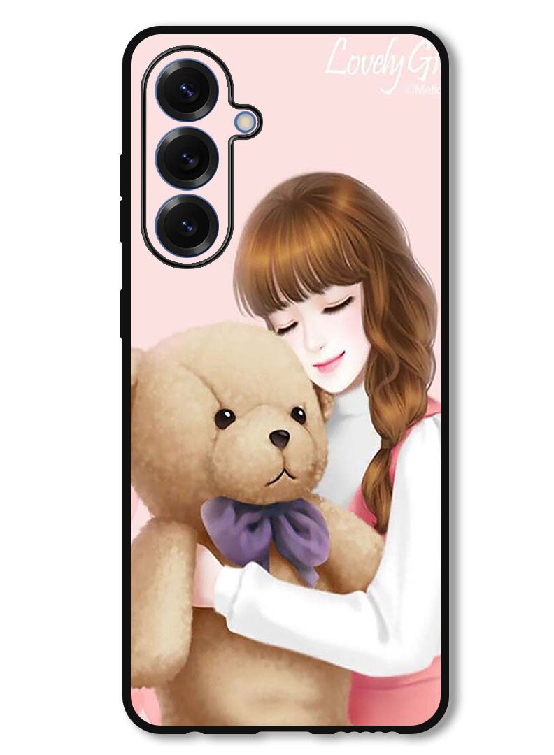 Theodor Protective Case Anti Scratch Shock Proof Bumper Cover For Samsung Galaxy S25 Plus Lovely Girl Witih Teddy - Image 1