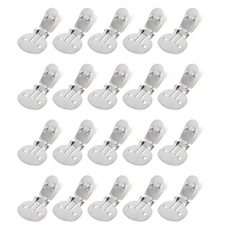 Honbay 20PCS Stainless Steel Large Flat Blank Clips Shoe Supplies for DIY Craft Projects 32 x 20mm