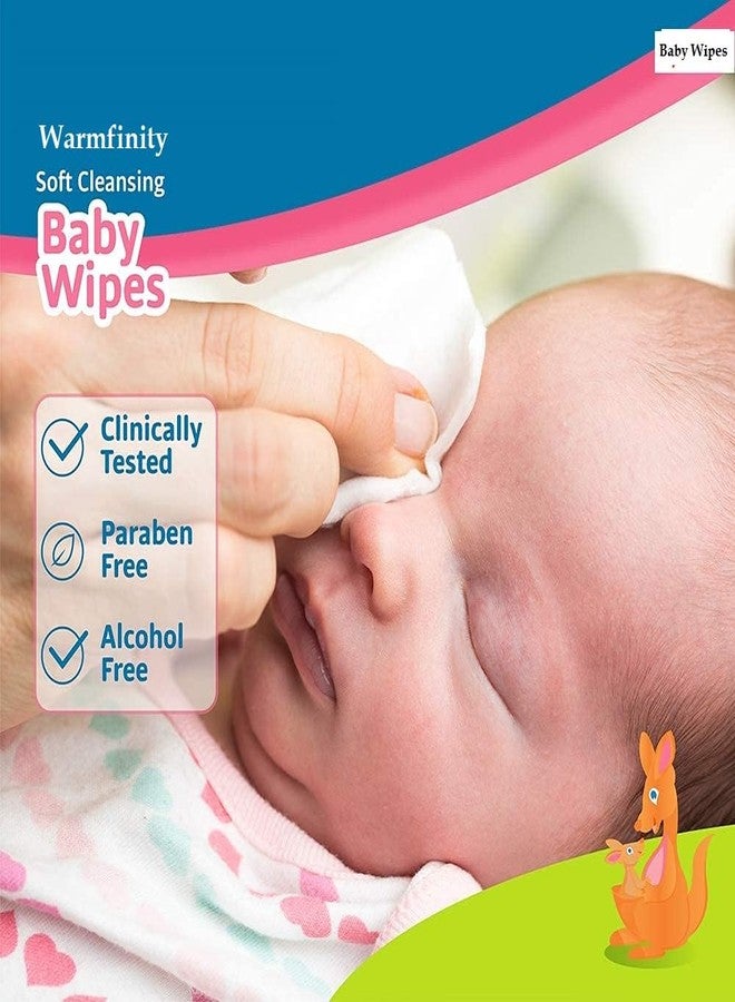 Warmfinity مناديل مبللة للأطفال من وورمفينيتي، عبوة من 3 قطع (240 منديل) | سميكة ورطبة للغاية | خلاصة الصبار والبابونج | ناعمة ولطيفة على البشرة الحساسة | مناديل مبللة للأطفال مع غطاء - Image 4