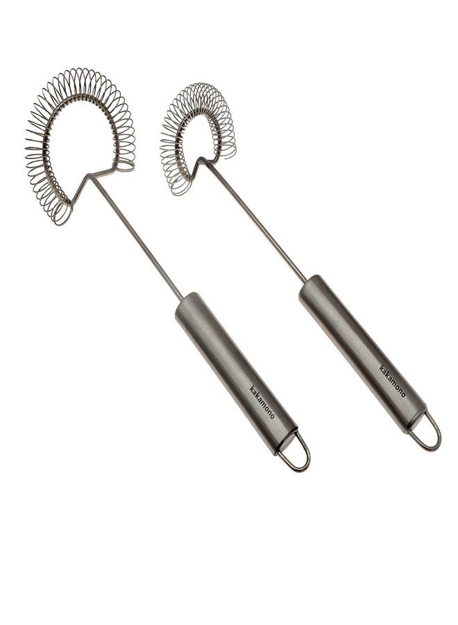 kakamono 2pcsSet Egg Beater Stainless Steel Spring Egg Whisk, Kitchen Milk Egg Beater Whisking,Beating,Magic Hand Held Sauce Stirrer Frother… - Image 3