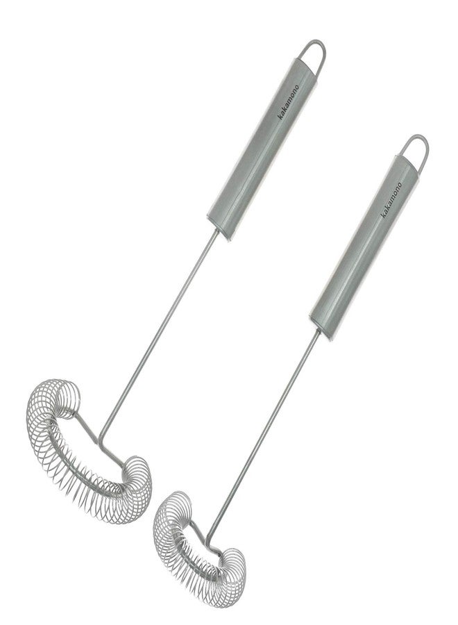 kakamono 2pcsSet Egg Beater Stainless Steel Spring Egg Whisk, Kitchen Milk Egg Beater Whisking,Beating,Magic Hand Held Sauce Stirrer Frother… - Image 4