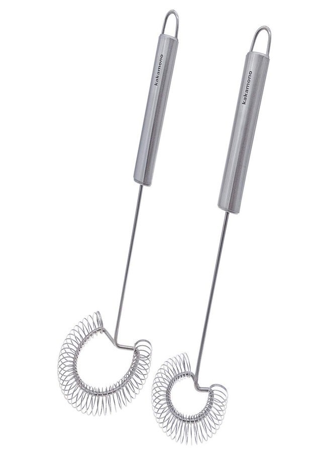 kakamono 2pcsSet Egg Beater Stainless Steel Spring Egg Whisk, Kitchen Milk Egg Beater Whisking,Beating,Magic Hand Held Sauce Stirrer Frother… - Image 1