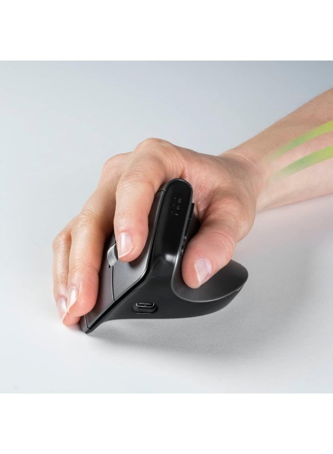 Hama | EMW-700 Ergonomic Vertical Mouse, Rechargeable, Multi-Device, anthra. - Image 5