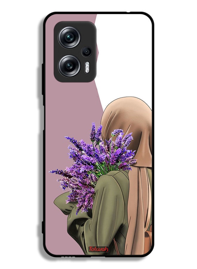 Tolwak Xiaomi Redmi Note 11T Pro 5G Protective Case Cover Holding Flower - Image 2