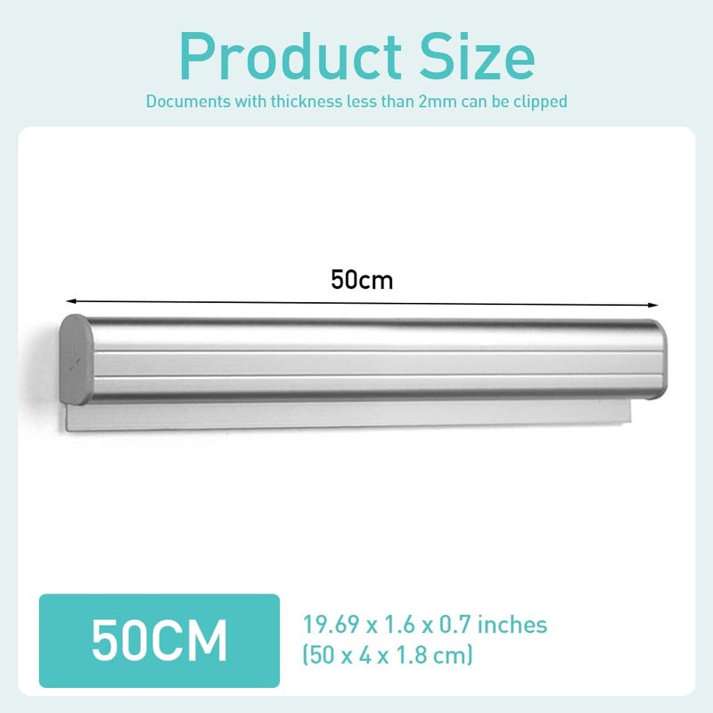 HASTHIP ® Ticket Holder Receipt for Restaurant 19.6 Inches Metal Order Tab Grabber No Drill Kitchen Office Cafes Bars 2PCS - Image 3