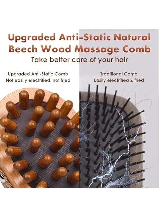 Wooden Massage Comb for Body and Hair Growth, Body Scalp Meridians Trigger Point Gua Sha Massager Tool, Relieve Stress and Promote Hair Growth - Image 4