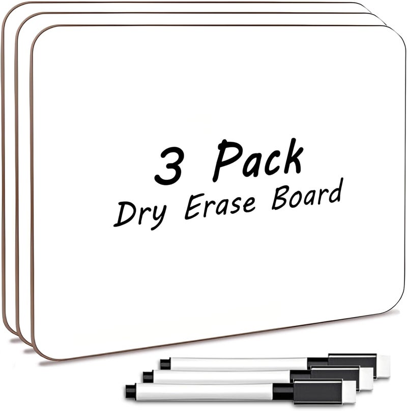 MARKQ Small Dry Erase Whiteboard A4 (22.5 x 30 cm) | Portable Lapboard for Kids, Students, Classroom, Office & Home | Durable Reusable White Board for Writing, Drawing & Games, Pack of 3 - Image 1