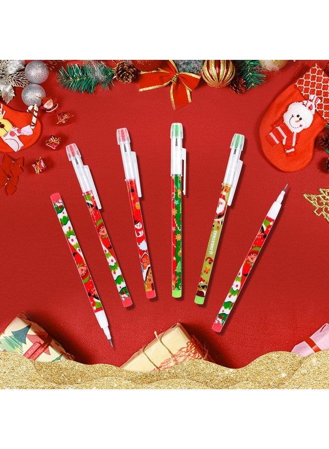 Kolewo4ever Christmas Pencils Translucent Pencil Multipoint Pencil Multicolor Non- Sharpening Stackable Pencils Pop Up Plastic Pencils Snowman, Santa And Elk Pencil Christmas Stationery Pencil，4 Style (48) - Image 5