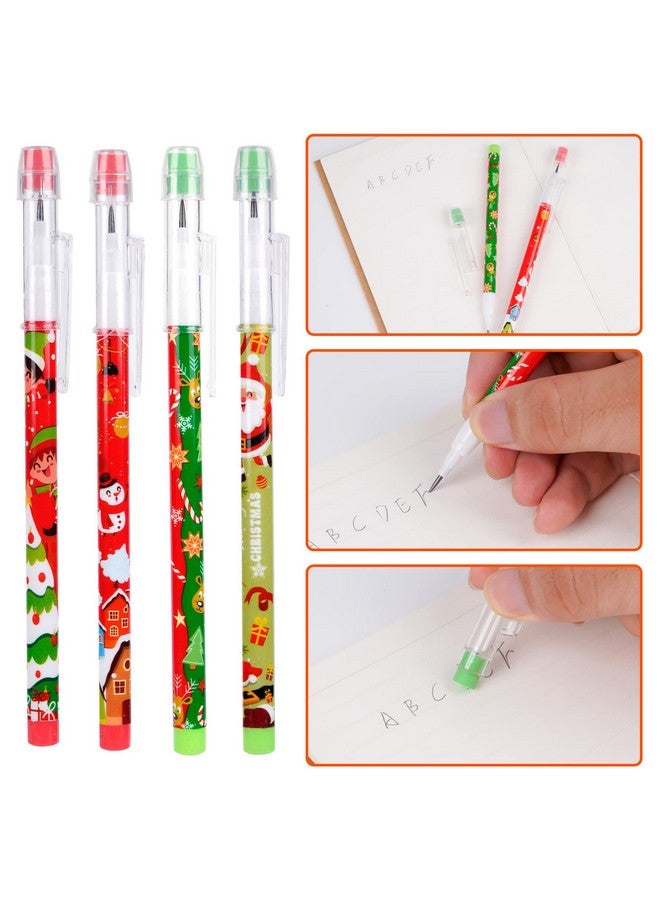 Kolewo4ever Christmas Pencils Translucent Pencil Multipoint Pencil Multicolor Non- Sharpening Stackable Pencils Pop Up Plastic Pencils Snowman, Santa And Elk Pencil Christmas Stationery Pencil，4 Style (48) - Image 4