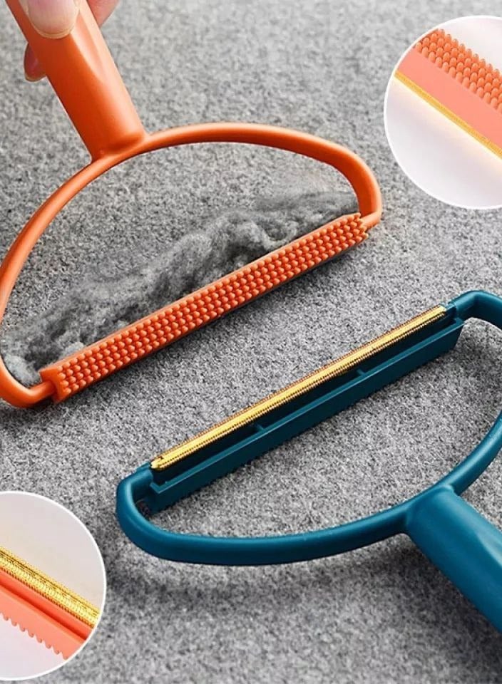 Red Lint Remover Rollers, scraper Manual Clothes Fuzz Shaver with Long Handle Portable Lint Remover, Manual Clothes Scraper, Reusable Double Sided Long Handle Fluff Shaver  - Image 2