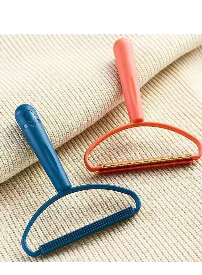 Red Lint Remover Rollers, scraper Manual Clothes Fuzz Shaver with Long Handle Portable Lint Remover, Manual Clothes Scraper, Reusable Double Sided Long Handle Fluff Shaver  - Image 3