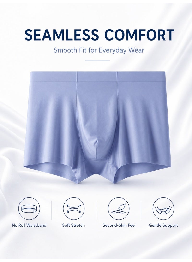 4 Pack Men's Ice Silk Boxer Briefs, Cooling Ultra-Thin Antibacterial Seamless Breathable, Moisture Wicking for Summer Daily Wear - Image 4