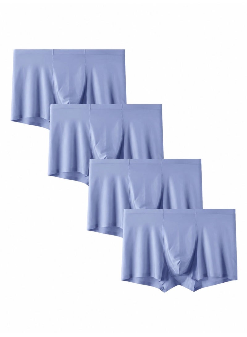 4 Pack Men's Ice Silk Boxer Briefs, Cooling Ultra-Thin Antibacterial Seamless Breathable, Moisture Wicking for Summer Daily Wear - Image 2