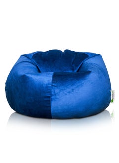 ANDERSON ANDERSON Ultra Soft Large Luxury Velvet Bean Bag Chair Filling with Beans Highly Comfortable Suitable For Kids And Adults Dark Blue Colour  - Image 1