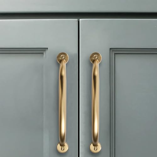 CABDM 10 Pack 5 inch Hole Center Brushed Brass Cabinet Pulls - Heavy Duty Solid Drawer Hardware Handles Kitchen Vanity Bathroom Handles - Image 5