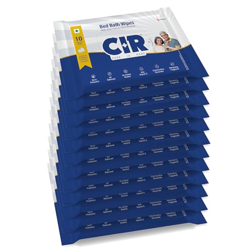 CIR Soft Body Cleansing Wet Bed Bath Wipes for Adults | Body Sponging | Extra Large, 10 Wipes/Pack (Pack of 12), 120 Wipes, White, One Size - Image 1