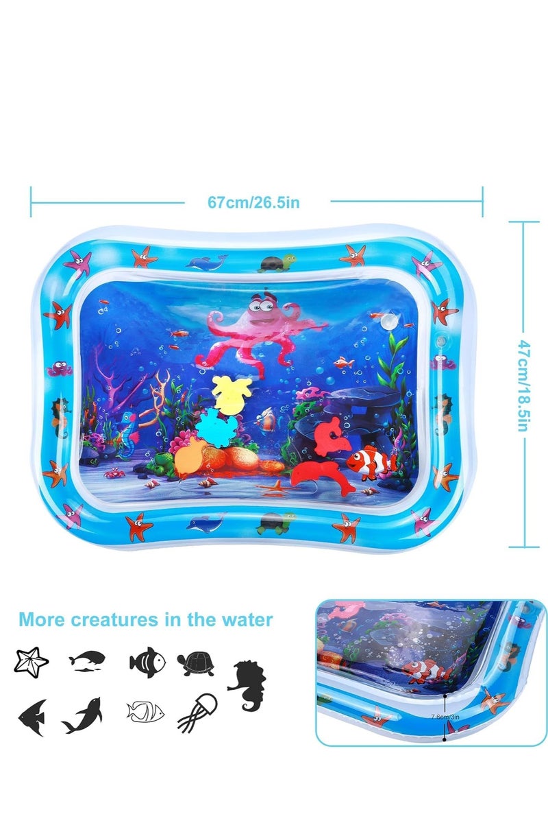 ممز بلانيت سجاده  مائيه الحجم الكبير ( 69 * 51) سم  من ممز بلانيت، مركز نشاط كبير جدا متعدد المراحل العاب لاطفال والالعاب الحسية، سجاده لعب قابل للنفخ، هدية تحفيز بصري للاولاد والبنات -العاب بيبي -العاب اطفال من سن 3 شهور - Image 2