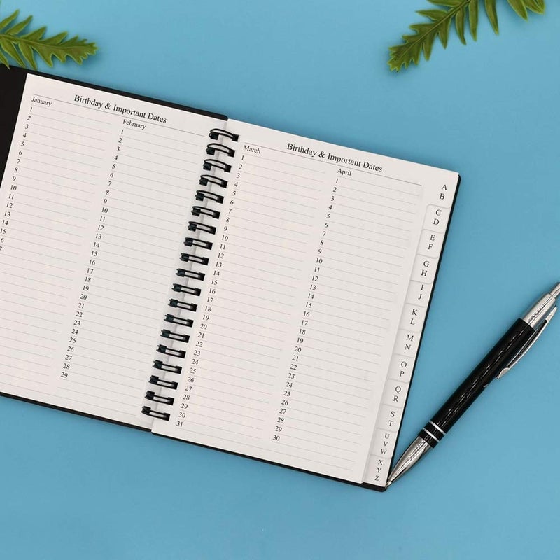 Nokingo Telephone Address & Birthday Book with Tabs, Address Log Book for Contacts, with Phone Numbers, Addresses, Birthday & Password. Alphabetical A-Z Organizer, Black, 5x7 inch - Image 3