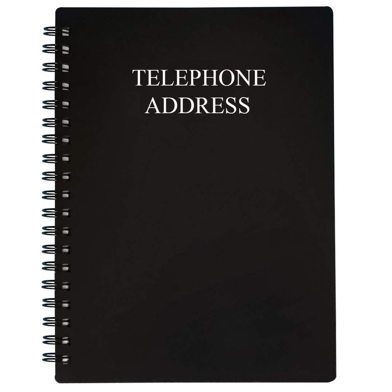 Nokingo Telephone Address & Birthday Book with Tabs, Address Log Book for Contacts, with Phone Numbers, Addresses, Birthday & Password. Alphabetical A-Z Organizer, Black, 5x7 inch - Image 1