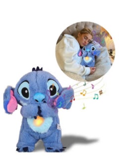 GUDOO Calming Relief Plush Toys | Stitch Breathing Cartoon Anxiety Relief Plush Toy Anxietys Relief Soothing Cartoon Stuffed Animal with Music Lights and Rhythmic Breathing Motion for Kids Sleeping  - Image 1