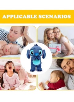 GUDOO Calming Relief Plush Toys | Stitch Breathing Cartoon Anxiety Relief Plush Toy Anxietys Relief Soothing Cartoon Stuffed Animal with Music Lights and Rhythmic Breathing Motion for Kids Sleeping  - Image 5