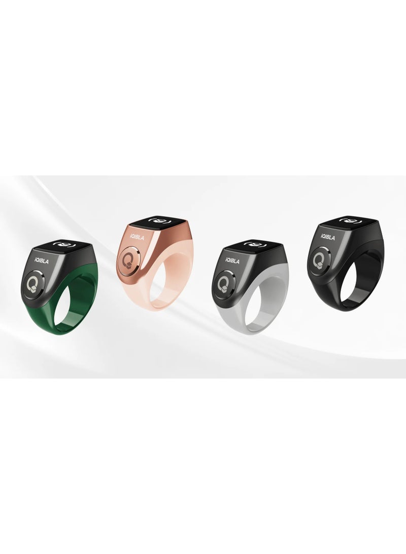 خاتم التسبيح الذكي iQibla Zikr Flex Pro بشاشة OLED - خاتم عداد ذكر رقمي مع اتصال بلوتوث، متتبع صلاة إسلامية للرجال والنساء - Image 4