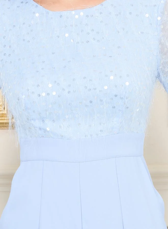 ستايلي Sequin Tassel Detail Wide Leg Tailored Jumpsuit