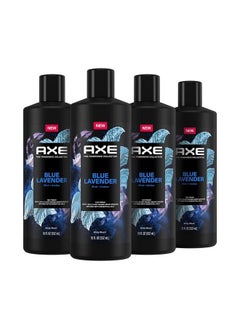 Axe Fine Fragrance Collection Body Wash For Men Blue Lavender 4 Count 12H Refreshing Scent Shower Gel Infused With Lavender Mint And Amber Essential Oils 18 Oz  - Image 2