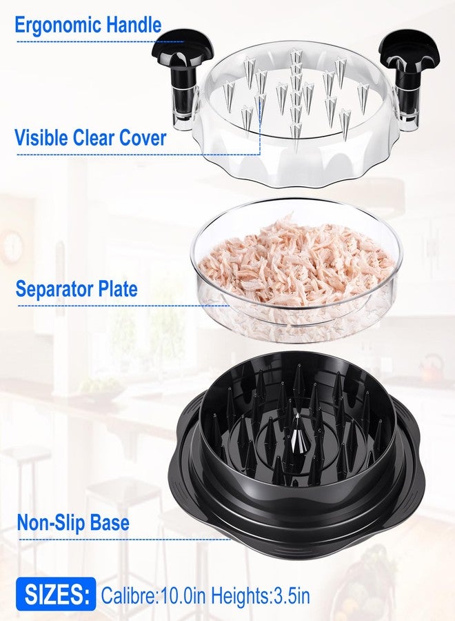 Jopplim Chicken Breast Shredder, Chicken Shredder Tool Twist Large, Visible Meat Shredder Tool Twist with Separate Plate, Non-Slip Bottom, Ergonomic Handle, BPA free, Suitable for all kinds of Cooked Meat - Image 3