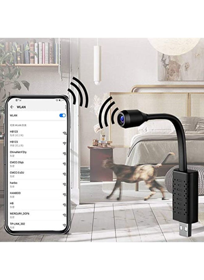 SHOPI Full HD 4K 1080P USB Wifi Mini Camera WiFi Camera Wireless USB Plug Small Security Camera 1080P HD Motion Detection Monitor for Home Office Indoor  - Image 3
