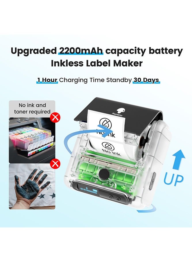 فوميمو طابعة ملصقات باركود 3 انش لملصقات المنتجات، طابعة ملصقات حرارية M200 بلوتوث لاسلكية للجوال والكمبيوتر الشخصي، صانعة ملصقات صغيرة للرموز 1D/2D، الملابس، البيع بالتجزئة - Image 5