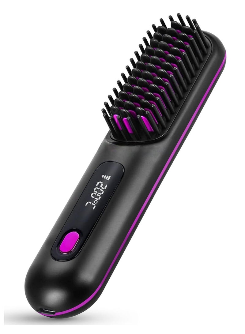 Hair Straightener – Cordless Comb with Negative Ions, Fast Heating, Portable Travel Design, Rechargeable Comb for Straightening and Curling (1 pc) - Image 1