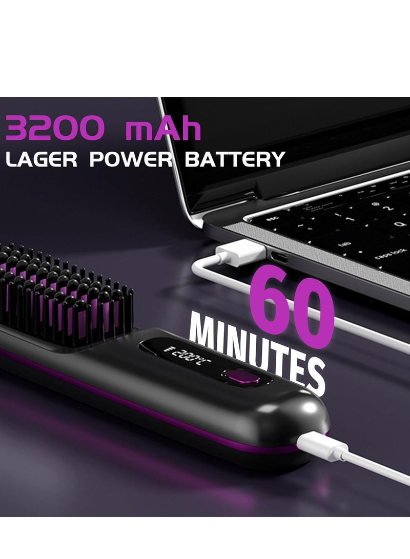 Hair Straightener – Cordless Comb with Negative Ions, Fast Heating, Portable Travel Design, Rechargeable Comb for Straightening and Curling (1 pc) - Image 3