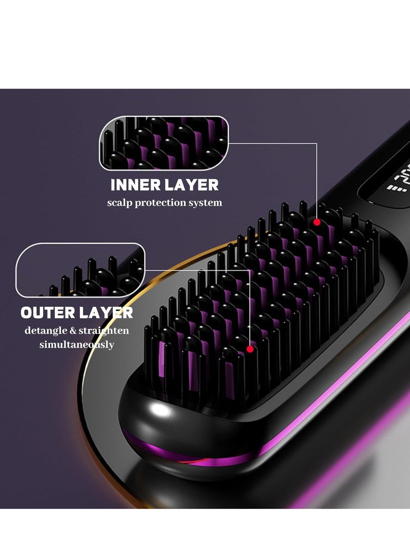 Hair Straightener – Cordless Comb with Negative Ions, Fast Heating, Portable Travel Design, Rechargeable Comb for Straightening and Curling (1 pc) - Image 5