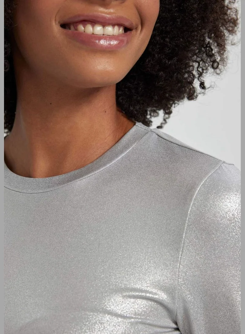 DeFacto Woman Crew Neck Knitted Long Sleeve T-Shirt