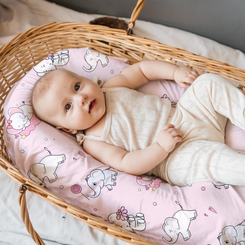 FIGEPO 4 Pack Baby Girl Bassinet Sheets Set Soft Fitted Floral or Elephant Theme Baby Girl Mattress Covers Breathable Toddler Bed Sheets for Infant or Newborn Girls Elephant Bassinet Sheets - Image 4