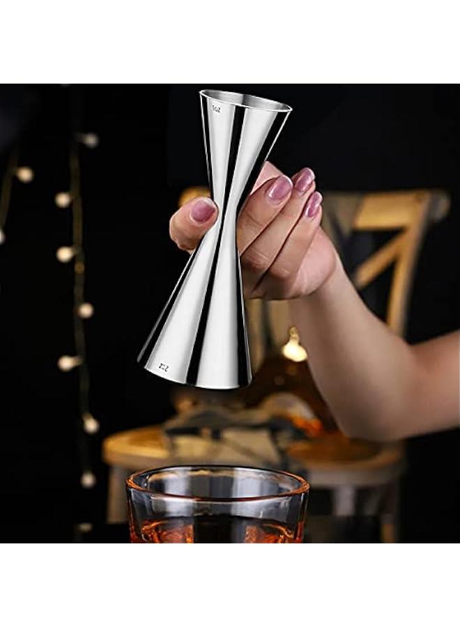 Double Cocktail Jigger with Measurements Inside, 2 oz 1 oz Jigger for Bartending, 304 Stainless Steel Cocktail Bar Tools for Bar Home Bartender Party Wine Drink - Image 2