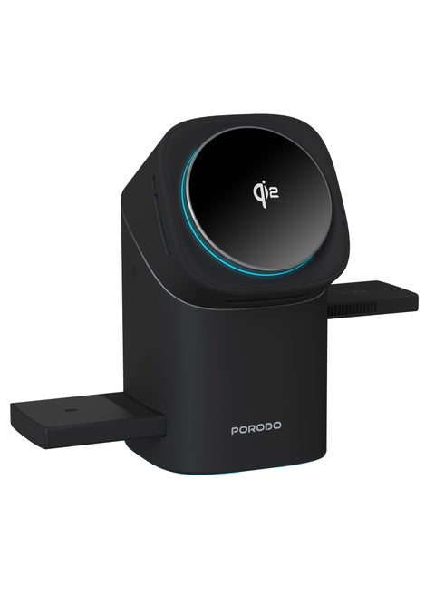 Auto Rotate & Slide Qi2 Magsafe Charging / Flexible Viewing Angle /Wireless Watch Charger / Earbuds and Phone Charger / Charge Quickly and Safely - Black