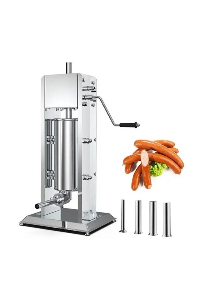 LETWOO LETWOO 5L Sausage Stuffer Stainless Steel Sausage Maker with 4 Stuffing Tubes Attachment Vertical Meat Sausage Stuffer Machine for Kitchen  - Image 1