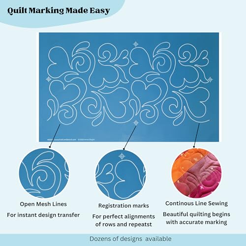 Full Line Stencil Splas of Love - Edge to Edge Nylon Mesh Stencil, Continuous Line Template for Hand Quilting, Free Motion Quilting, Domestic Machine Quilting, Long-Arm Quilting - Image 4