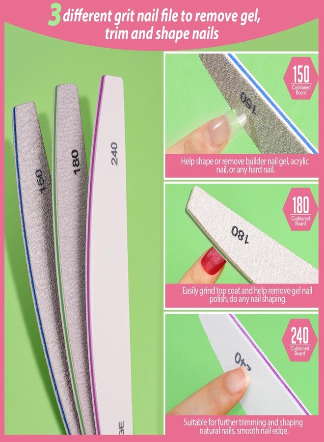Teenitor مجموعة أدوات تجميل الأظافر Teenitor، 2 مجموعة من كتل تلميع الأظافر وأدوات تلميع الأظافر للأظافر الطبيعية، ألواح صنفرة للأظافر، مجموعة تلميع وتألق الأظافر، أدوات تلميع الأظافر الأكريليكية 100/180 لأظافر النساء - Image 3