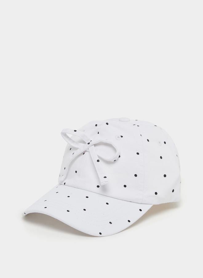 Styli Ribbon Polka Dot Print Cap  - Image 1