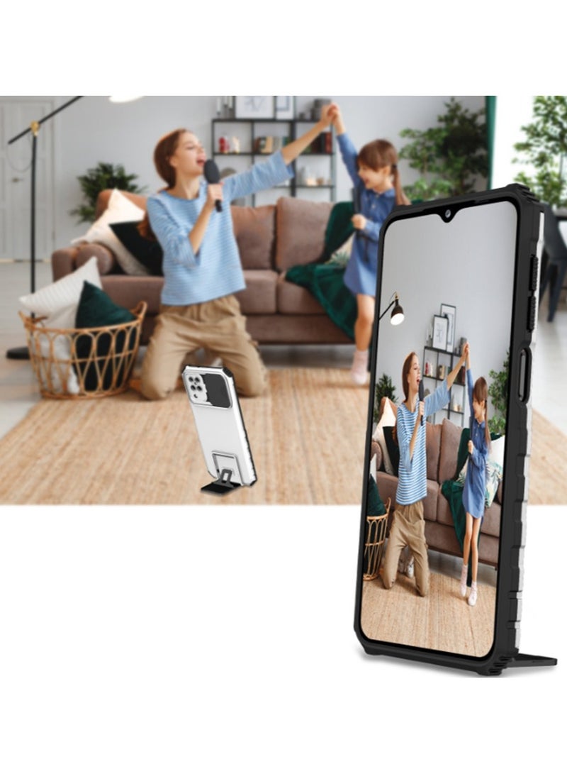 Xiaomi Redmi 9C / 10A 4G Mobile Phone Case Cover, Innovative Telescopic Bracket, Sliding Protection Camera Window, Bumper Shockproof Phone Back Cover - Image 5