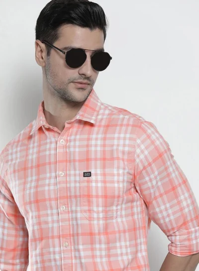 The Indian Garage Co Men Regular Fit Checkered Full Sleeves Spread Collar Casual Shirt