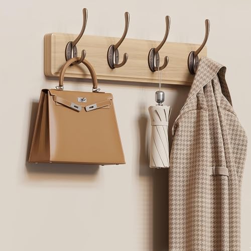 GUDGI Wall Mounted Coat Hooks50lbs CapacitySwanShaped Double HooksSpace Saving Entryway Organizer for FoyerClosetDoor NOT Come Assembled 4 Hooks - Image 1