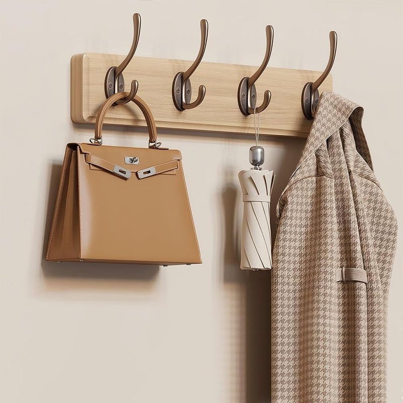 GUDGI Wall Mounted Coat Hooks50lbs CapacitySwanShaped Double HooksSpace Saving Entryway Organizer for FoyerClosetDoor NOT Come Assembled 4 Hooks - Image 2