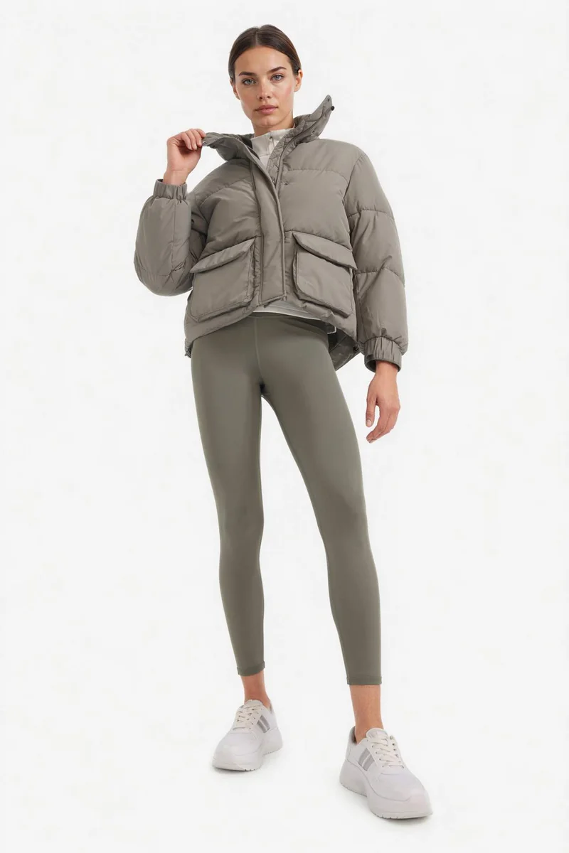 ديفاكتو DeFactoFit Oversize Fit Stand Collar Pockets Puffer Jacket
