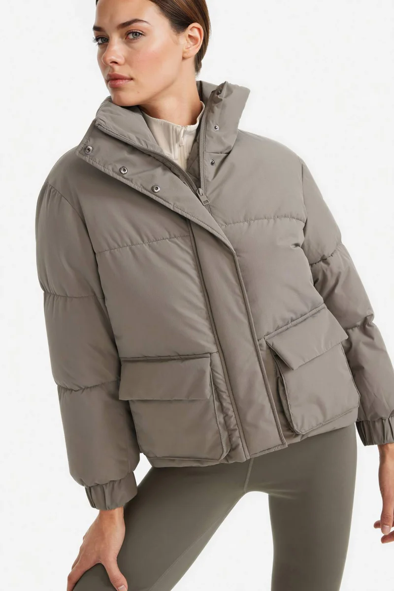 ديفاكتو DeFactoFit Oversize Fit Stand Collar Pockets Puffer Jacket